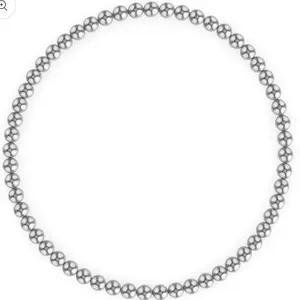 3 mm Solid Sterling Silver Bead Bracelet 7in - Stretchy Elastic Material for Comfortable Wear