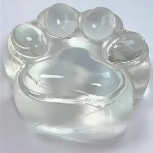 1pc Transparent Taba Squishy Cat Paw, Big Taba Squishy Crystal Paw Squeeze, Crystal Kitty Paw Squishy for Stress Relief tool, Cute Kitty Paw for Adults Pinch Family Unzip tool