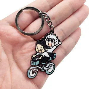 Jujutsu Kaisen Gojo and Geto Suguru Keychain Anime Backpack Car Key Ring Accessory for Boys Girls Fans