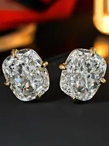 1 Pair Romantic Cubic Zirconia Stud Earrings For Women For Party Engagement Anniversary Jewelry Valentine's Day Gift Solitaire Earrings