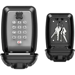 AMIR Key Lock Box for Outside, Wall Mounted Lockbox for Key, 12-Digit Push-Button Combination Key Box Waterproof Large Capacity Security Key Hider for Realtors Home Airbnb