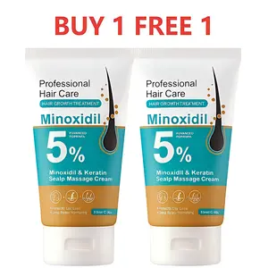 【Buy 1 Get 1 Free】5% Minoxidil Hair Growth Scalp Massage Cream with Keratin & Ginger for Men Women Prevents Loss Repairs Follicles Promotes Fast Regrowth Strengthens Roots Buy 1 Get 1 Free