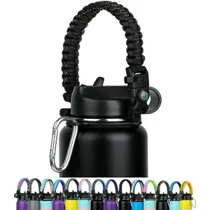 Paracord Handle - Fits Wide Mouth Bottles 12oz to 64oz - Paracord Strap Cord - Ideal Water Bottle Handle Strap