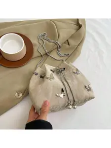 Women's Tote Handbags Butterfly Vegan Shoulder Bags with Strap Trendy Crossbody Purse Stylish Functional Chain Detail for Daily Use