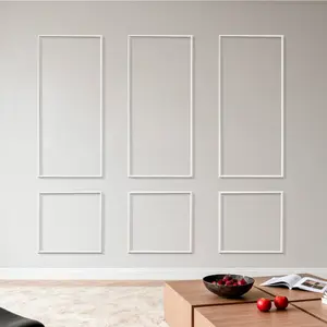 Wall Molding Kit - 3 Pack Wainscoting Panels, Lightweight Paintable Polystyrene, Waterproof Interior Trim for Living Room and Bedroom Decor, Easy Installation, White Finish, Includes 24x54 In and 24x24 In Panels