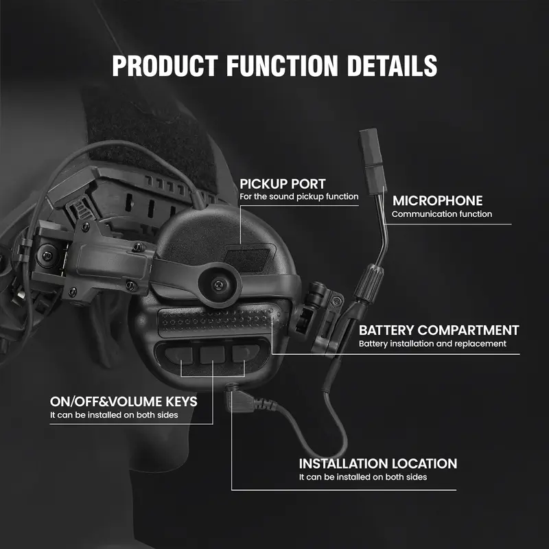 ARM NEXT F30 Unisex Tactical Helmet Headset - Helmet-Ready Fit