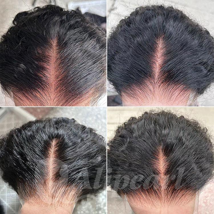 Alipearl Hair 30 Inch Glueless Kinky Curly Wigs 4x7 Lace Closure Wig Human Hair Ready to Go Lace Front Wigs Pre Bleached Knotes Beginners Glueless Wig