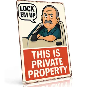 "Hit The Road: My Private Property = No Trespassers" 8x12 Aluminum Sign for Fences Gates & Yards Rust-Resistant Weather-Resistant Pre-Drilled Holes wall decor