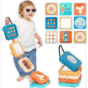 L-ITC040  Toys for 1 Year Old, Travel Toys for Toddler 1-3, Montessori Busy Board Activity Cube with Fine Motor Skills, Christmas Birthday Gifts for 1 Year Old Boy Girl, Kids Stocking Stuffs