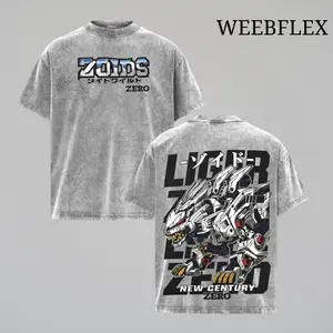 Zoids New Century Zero Liger Tee – Anime Manga Mecha Oversized Washed Shirt, Retro Robot Graphic Tee, Streetwear Unisex Gift