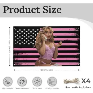 Pink Sabrina American Flag Carpenter ,Personalize Flags,for Bedroom,Funny Tapestry Poster For Decorate Clubs Tailgates Yard University Dormitories Living Room Decorative Light Decoration Velvet Design Peach Wall