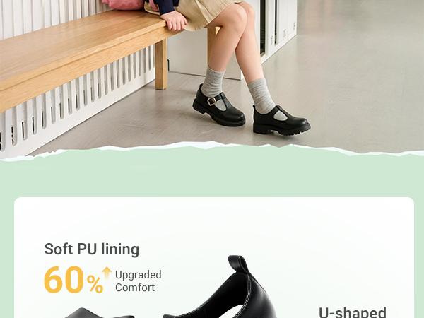 DREAM PAIRS Girls Mary Jane Dress Shoes School Uniform T-Strap Loafers Platform Chunky Heel Closed Toe Flats Back to School