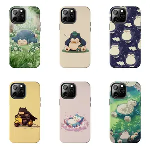 Cute Lazy Sleeping Bear Phone Case | Kawaii Pastel Anime Monster Cover - Phone Cover for iPhone 7-17 Pro Max / for Samsung S21-S25 Ultra