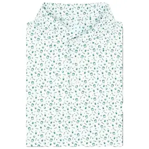 The Tee Time Men's Short Sleeve Performance Polo - White/Fairway Green, Golf Polo Shirt, Polo Golf 3D, Style 3D Golf, Gift For Men