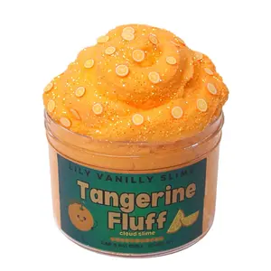 Tangerine Fluff Cloud Dough Texture Slime - Soft, Lightweight, and Fun Texture for Kids and Adults