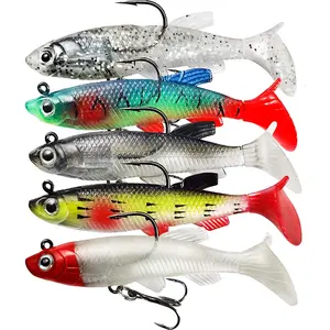 5pcs Small Colorful Fish Hook Lure Soft Bait Fishing Baits, Fishing Lure Set, Fish Shaped Lure, Artificial Saltwater Fishing Lures for Anglers, Fishing Tackle, High-Quality Fishing Accessories, Fishing Supplies