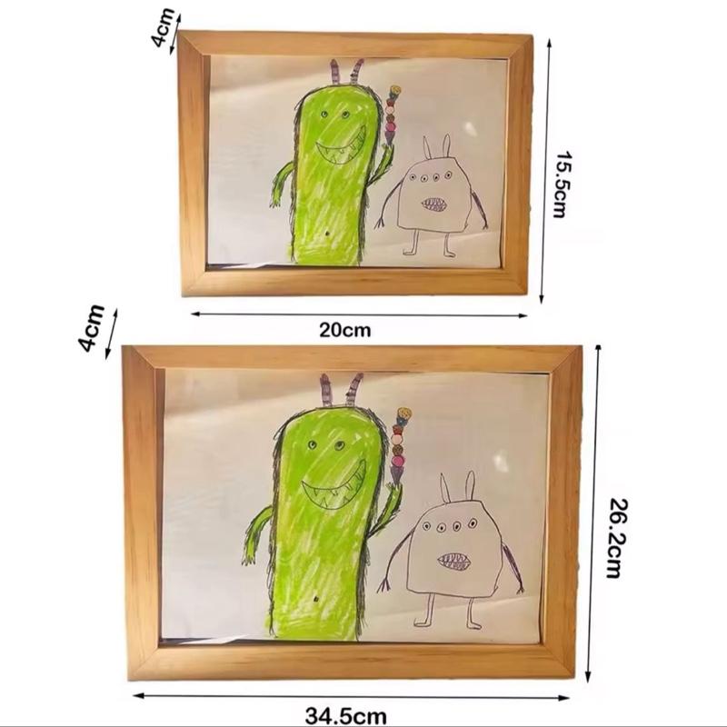 Creative Wall Decoration Wooden Kids Art Frame Changeable Rotatable Photo Frame Family Portraits Memorial Picture Frame Kids