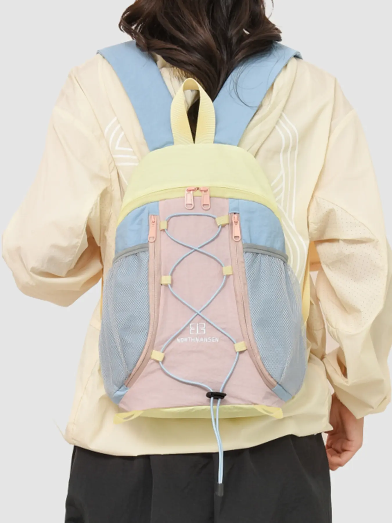 Women's Backpack Color blocked Backpack Zipper Closed Letter Fashionable, Versatile, Casual and Simple Daily Backpack Suitable for Students Going to School, Campus Travel, Shopping, Camping, Mountain Climbing Casual Daypack Backpacks Women's Backpack