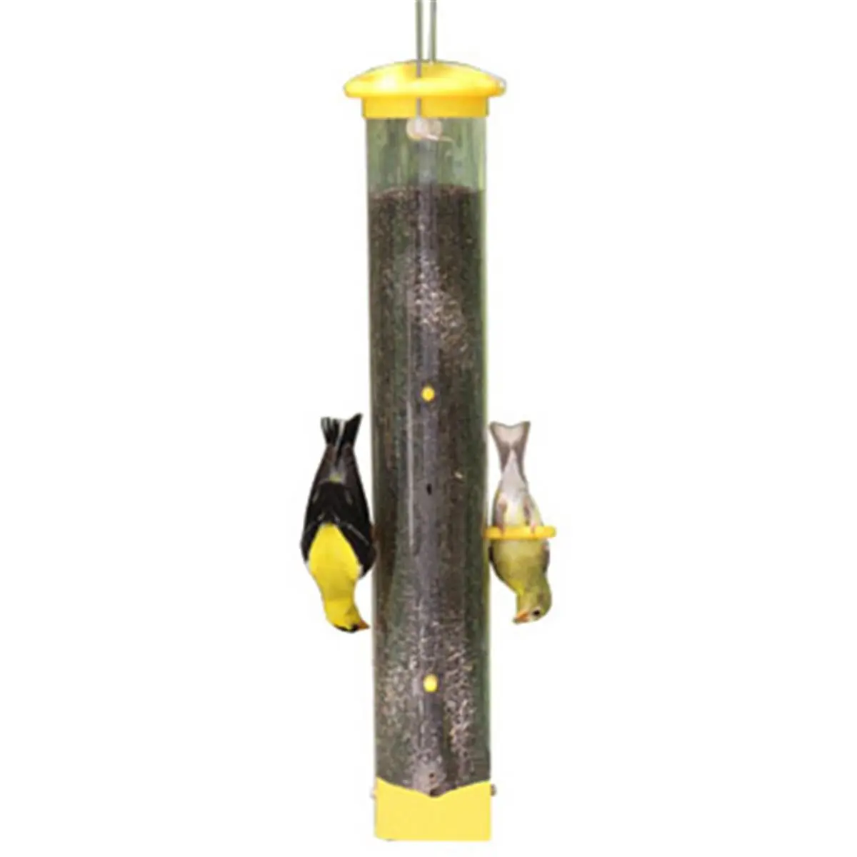 Woodlink NATUBE20NB Tails Up Thistle Finch Outdoor Tube Bird Feeder - Durable Polypropylene Pet Bird Feeding Tool with 6 Feeding Perches, 17.25 in, 1.25 lbs, Easy Filling, Outdoor Bird Feeder, Tube Feeder