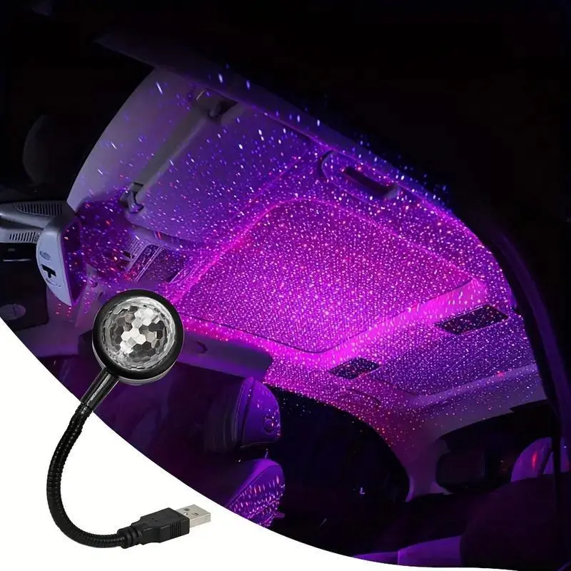 USB Powered Car Music Rhythm Projector Light, 1 Count LED Car Magic Ball Light, Enhance Party Atmosphere, Party Stage Romantic Atmosphere Light, Car Decorative Light, Car Interior Lighting, LED Lights for Car