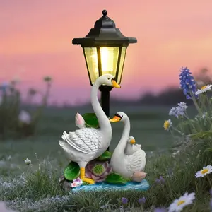 Outdoor Garden Resin Swan Solar Light Statue, Night Lamp Decor, Pathway Sculpture, Home Decoration, Christmas Thanksgiving Gift