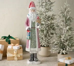 Home Reflections 36" Oversized Snowy Santa with Stocking