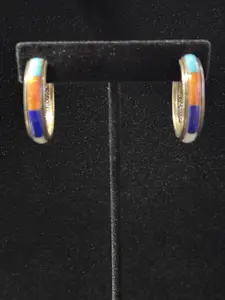 Multi stone inlay earrings