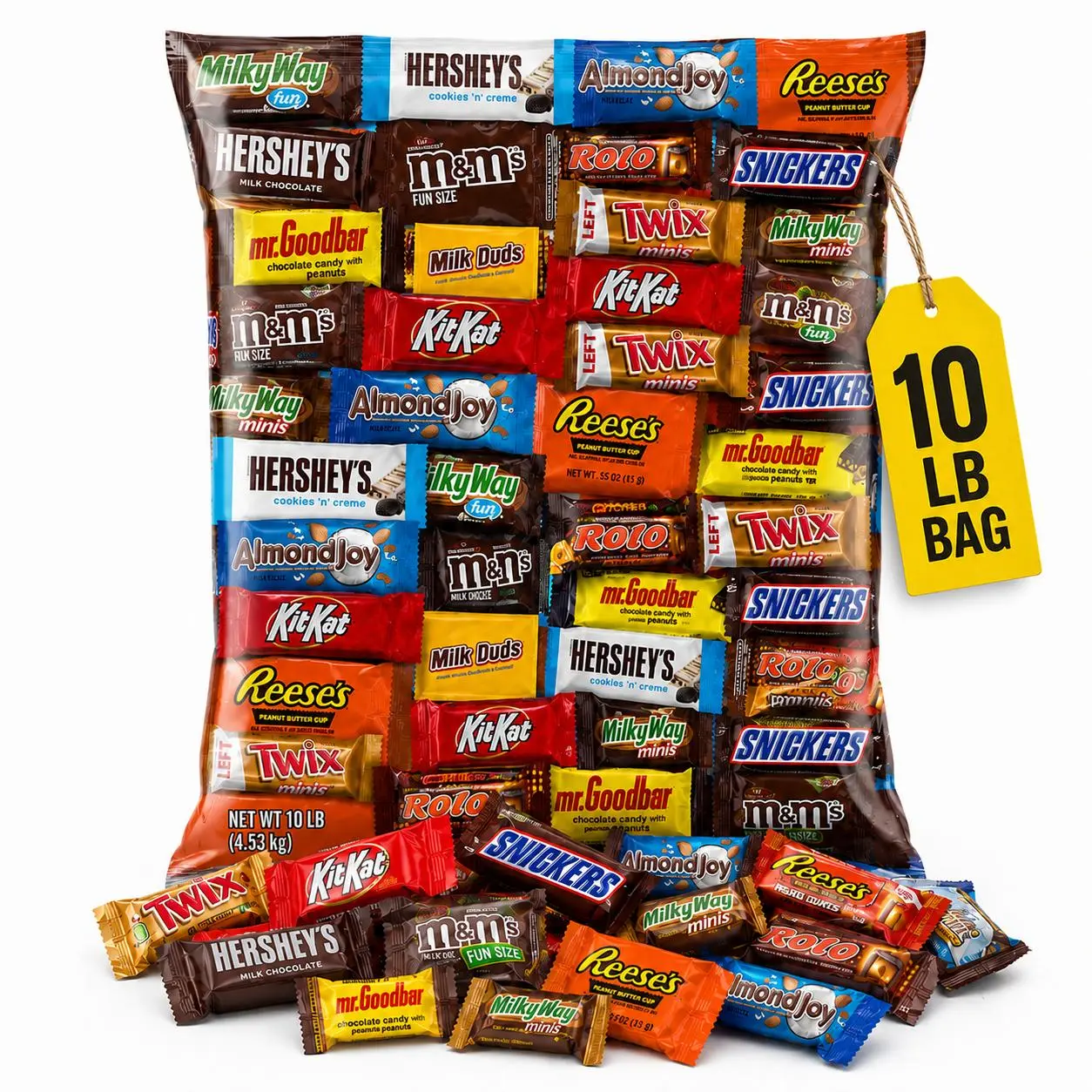 10LB Bulk Chocolate Variety Gift Pack - Individually Wrapped Sweet Snacks, Candies & Chocolate Bars for Parties, Offices