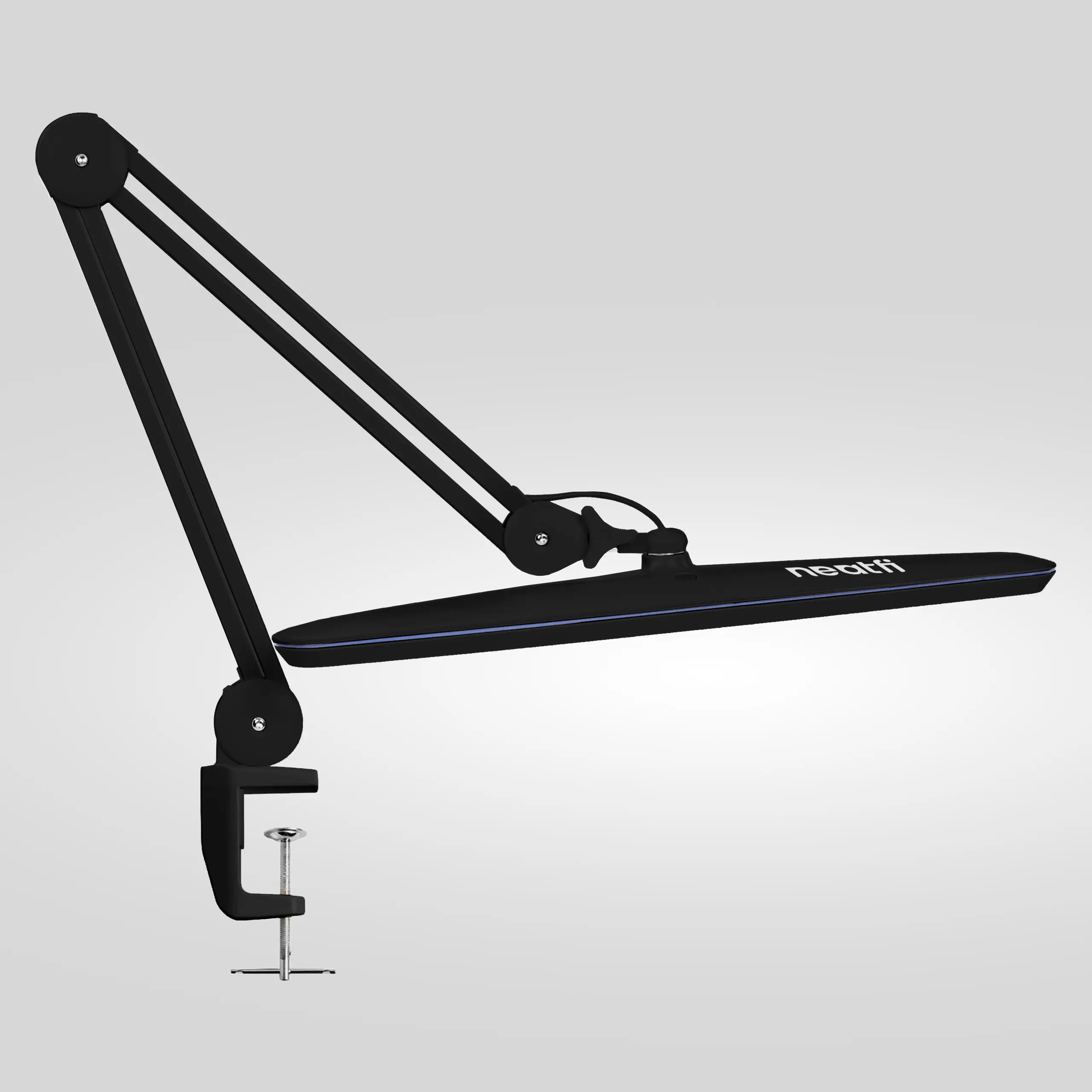 Neatfi Pro Series XL LED Modern Desk Lamp, 23" Wide, 2200 Lumens, CRI 95, Dimmable, Adjustable Arm with Clamp