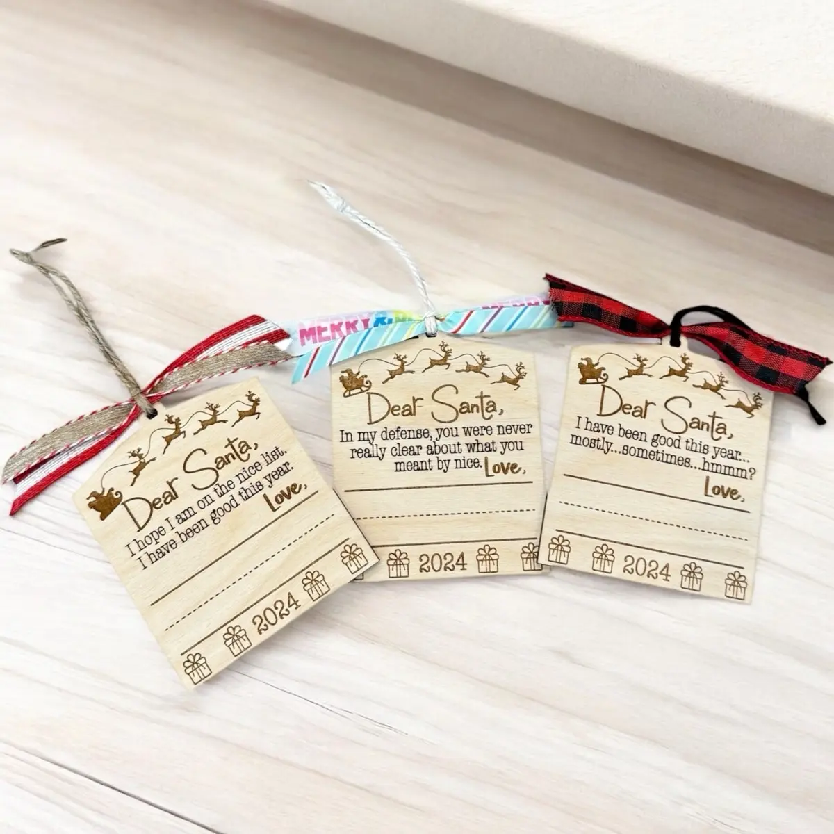 Dear Santa Ornaments - Festive keepsake ornaments