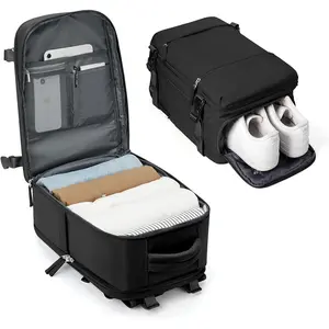 Small Black Gym Backpack for Women Men,   Backpack with Expandable Shoe Compartment, Lightweight Travel Backpack Dance Backpack Casual Daypack Gym Bag