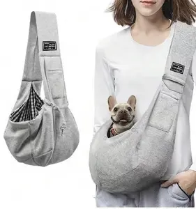 Small & Medium Pet Dog Carrier Sling Cat Bag- Reversible Puppy Carrier Purse with Storage Pocket, Hand-Free Dog Sling Carrier for Carry Small Dogs and Cats, Travel Safety Harness, Dog and Cat Harness Latest for Daily Pet Travel