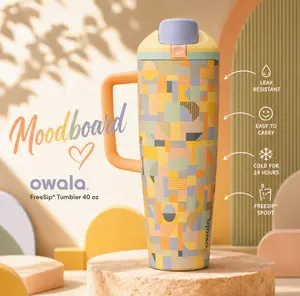 Owala Moodboard 40oz FreeSip Tumbler Stainless Steel Insulated Leak Proof Travel Hydration Cup for Work Gym
