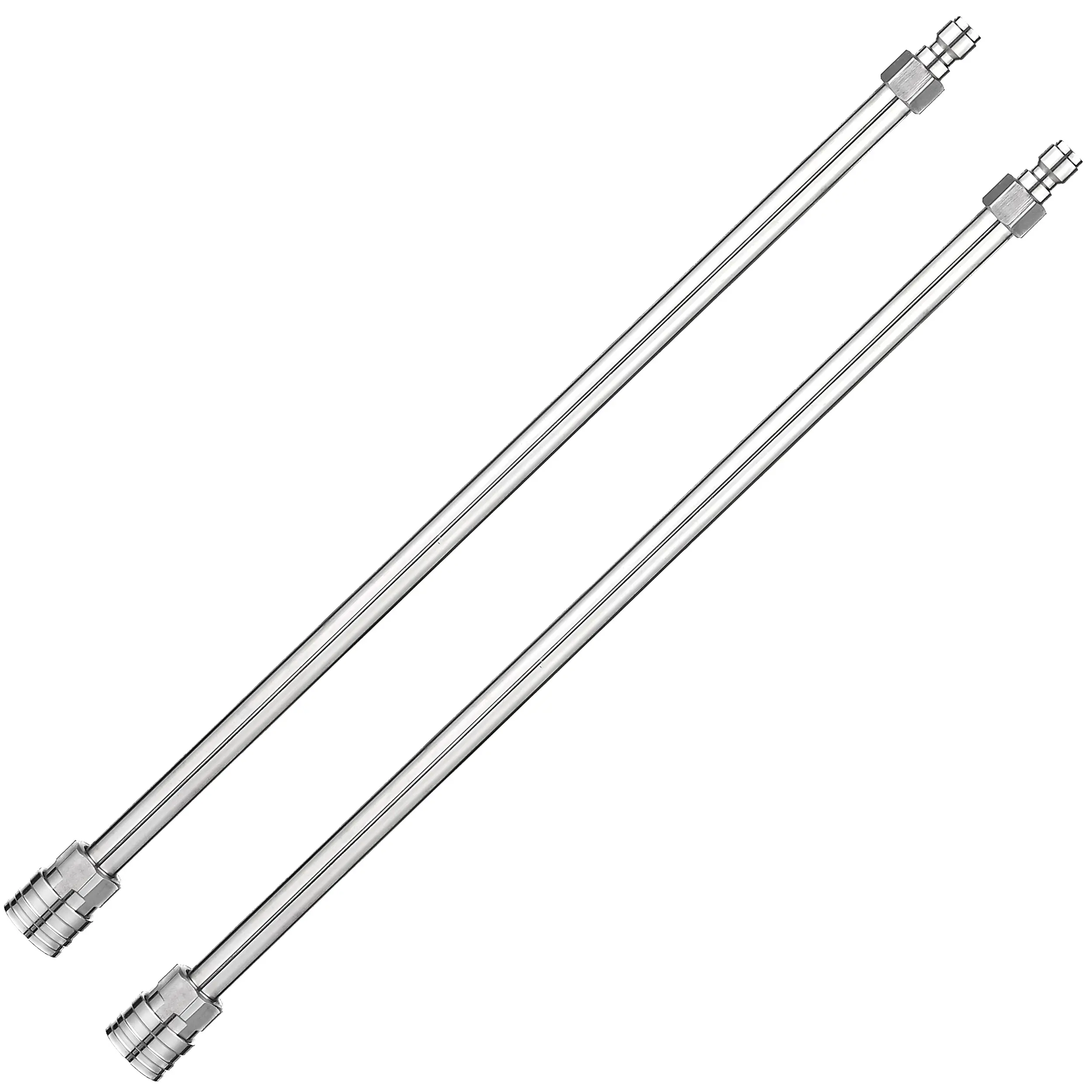 RIDGE WASHER 2-Pack 17 in Stainless Steel Extension Wand, High Pressure Washer Accessory with 1/4'' Quick-Plug Fittings & Hose Attachment Pipe Fittings, Pressure Washer Accessories