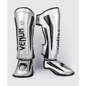 Venum Elite Standup Shinguards - Silver/Black