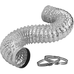 Flexible Dryer Vent Hose, 4 Inch 3Ft Extra Thick 6-Layer Heavy  Dryer Exhaust Duct Hose for Tight Spaces, with 2 Clamps