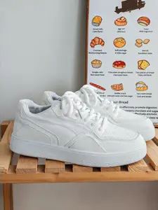 Men's Puffy Skate Shoes | Chunky Soft Sole White Sneakers | Casual Fashion Streetwear Shoes | Thick Sole Sneaker