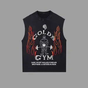 [GoldenIron]  Gold's Gym Darc Sport Wolves Forever Brothers Bodybuilding Retro Unisex Washed Tank top, T-Shirt , 100% Heavy Cotton Gold's Gym Workout Hoodie Tee, Men's Sport Outfit, Gym Men's Hoodie T-shirt - Tank Top, Muscle Training Shirt, Gift for man