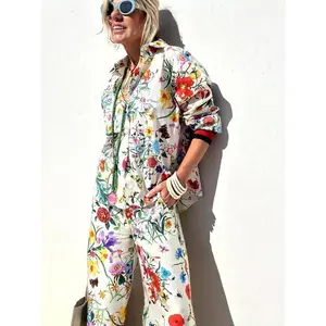 Printed Suit Casual Trousers Shirt Fashionable Top