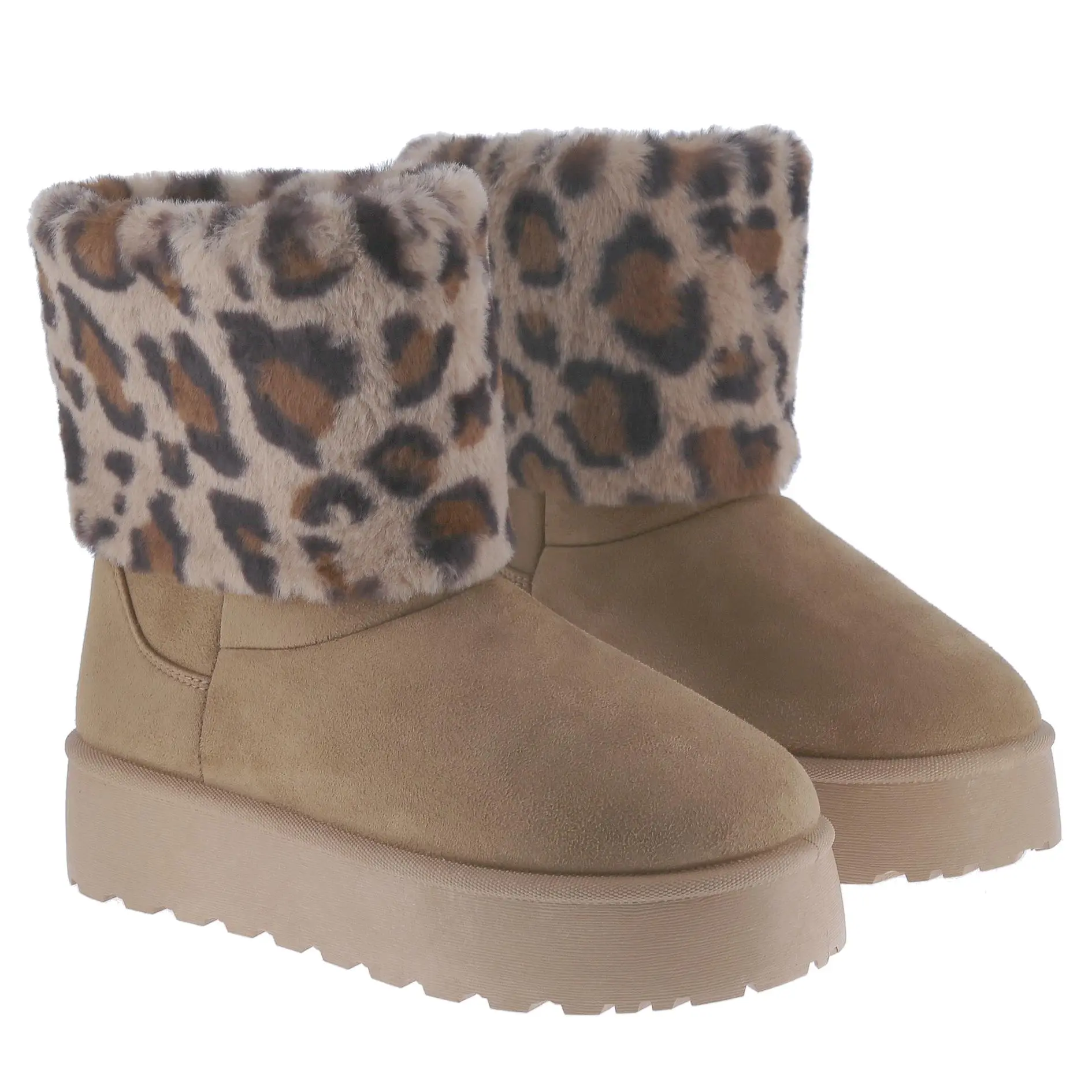 BELOVELY Women's Warm Outdoor Snow Ankle Boots Platform Shoes [SNOWBOOTS-18] Fluffy snow walking boot Rubber sole Comfort Winter Suede Pu Stylish boot fur  boots casual comfortable
