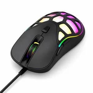 GM36 Wired Gaming Mouse, RGB USB Mouse with 7200 DPI, 7 Programmable Buttons, 68g Lightweight Hollow Shell for PC Laptop/Desktop low latency