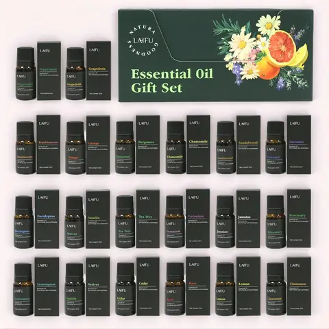Aromatherapy Essential Oil Set - 20x10ml Water-Soluble Oils (Rose, Vanilla Scents, Lavender, Basil), Customizable Scent Layering, Home Apothecary Supplies for Humidifier, Soap Making, Candle Making, Selfcare,back to school,back to school haul