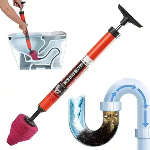 Heavy Duty High Pressure Bathroom Toilet Unblock Plunger Clog Rubber Drain Buster Vacuum Pump With Ergonomic Handle