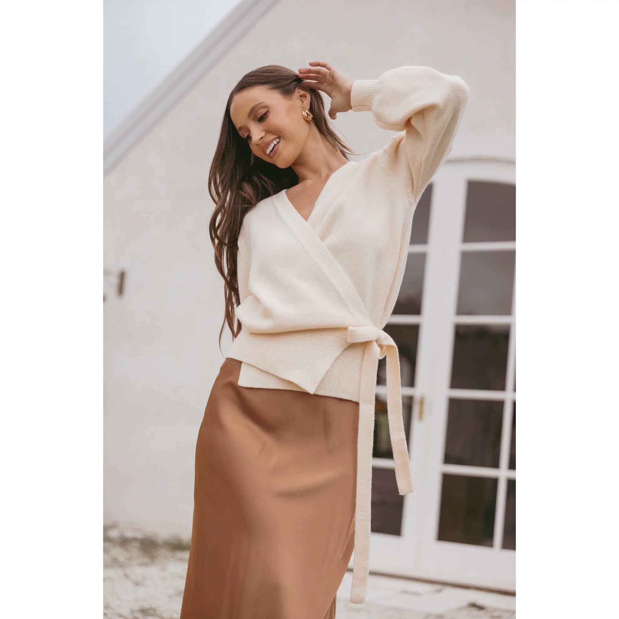 Abbey Ballet Wrap Cardigan - Cream