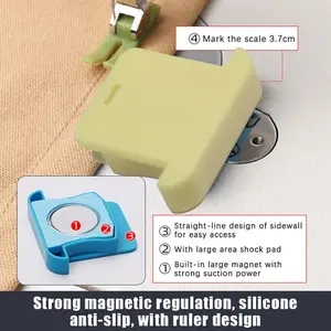 1pc Small Universal Sewing Machine Magnetic Seam Guide, Strong Magnet Positioning Tool For Lockstitch Machine Single Needle Sewing Machines, Sewing Machine Gauge Presser, Sewing Accessories