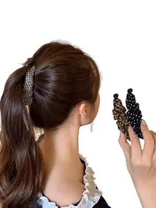 Women's Fashion Banana Clips Set, Retro Leopard Print Hair Accessories, Versatile Daily Use, Suitable for Thin & Thick Hair