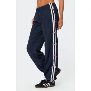 Edikted Women's Bow Stripe Nylon Track Pants