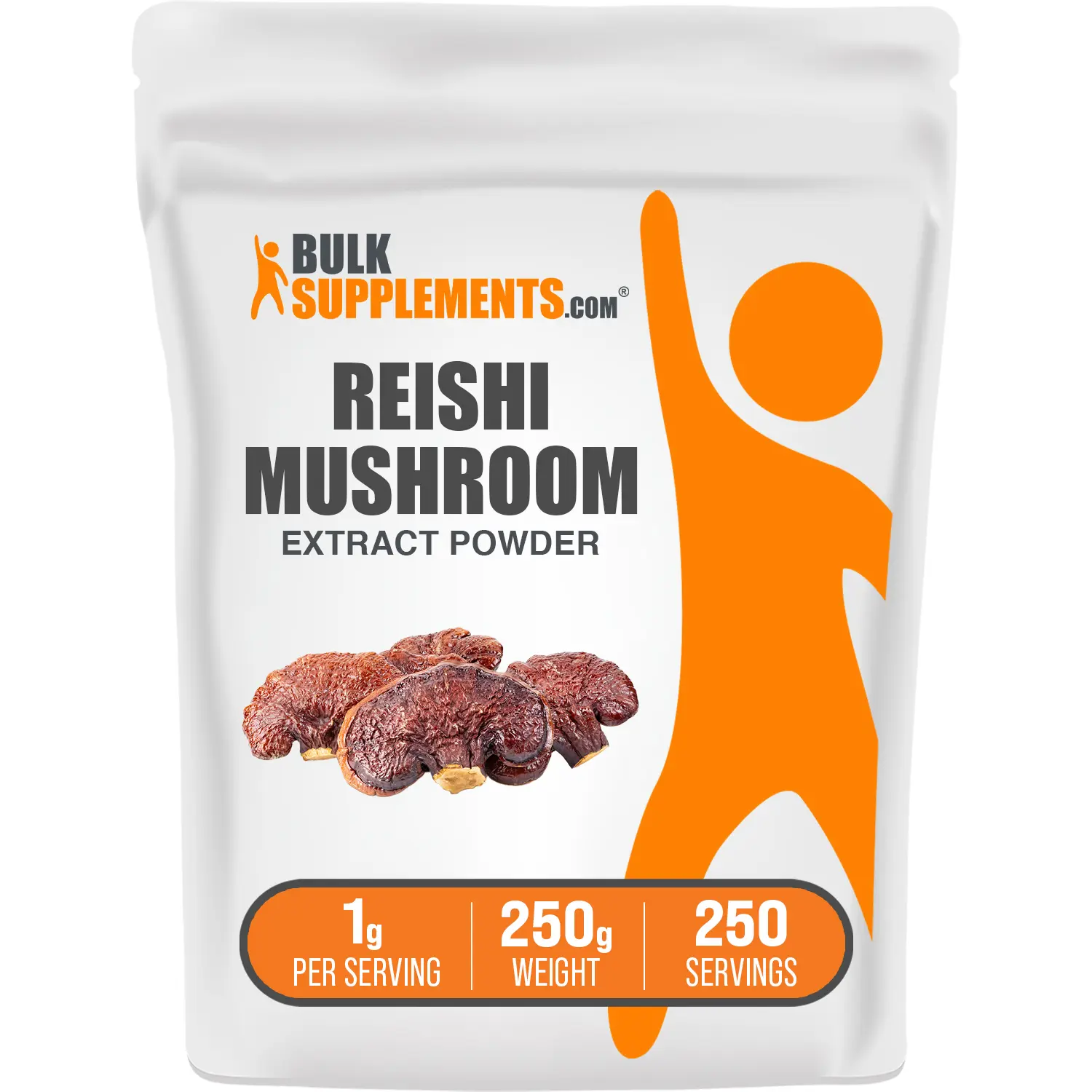 BulkSupplements Red Reishi Mushroom Extract Powder - Functional Mushrooms Self Care Products for Adults, Gluten Free, Sugar Free Antioxidant Dietary Supplement - Edible, 250g Container, 1g per Serving Booster for Drinks, Unflavored