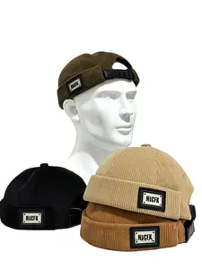 Unisex Adjustable Beanie Hat, Casual Loose-Fit Round Top Cap, Vintage Street Style Hip Hop Fashion, Fall Winter Wear