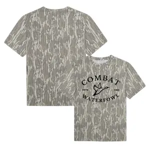 Combat Waterfowl Mossy Oak Washed Out Camo Tee - Original Bottomland T-Shirt for Men - Soft, Stylish Design for Streetwear, Hunting 3D Camo Shirt, Ideal For Sports And Everyday Wear
